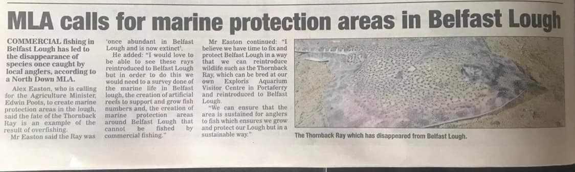 Excellent to see one of the local politicians in the Bangor area acutely aware of the problems associated with Belfast lough
