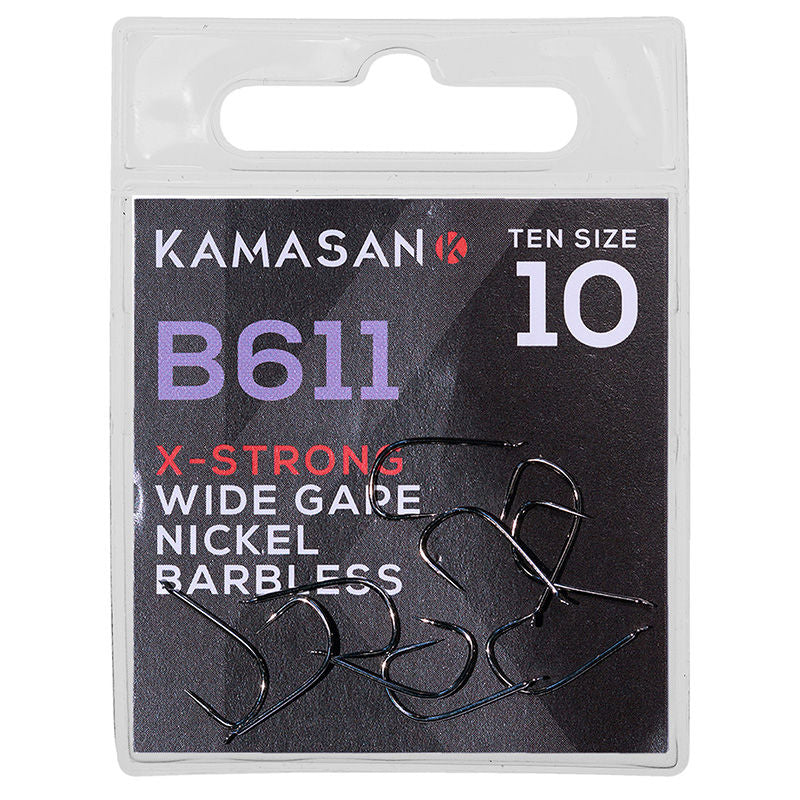 Kamasan B611 - X Strong Wide Gape Nickel Barbed