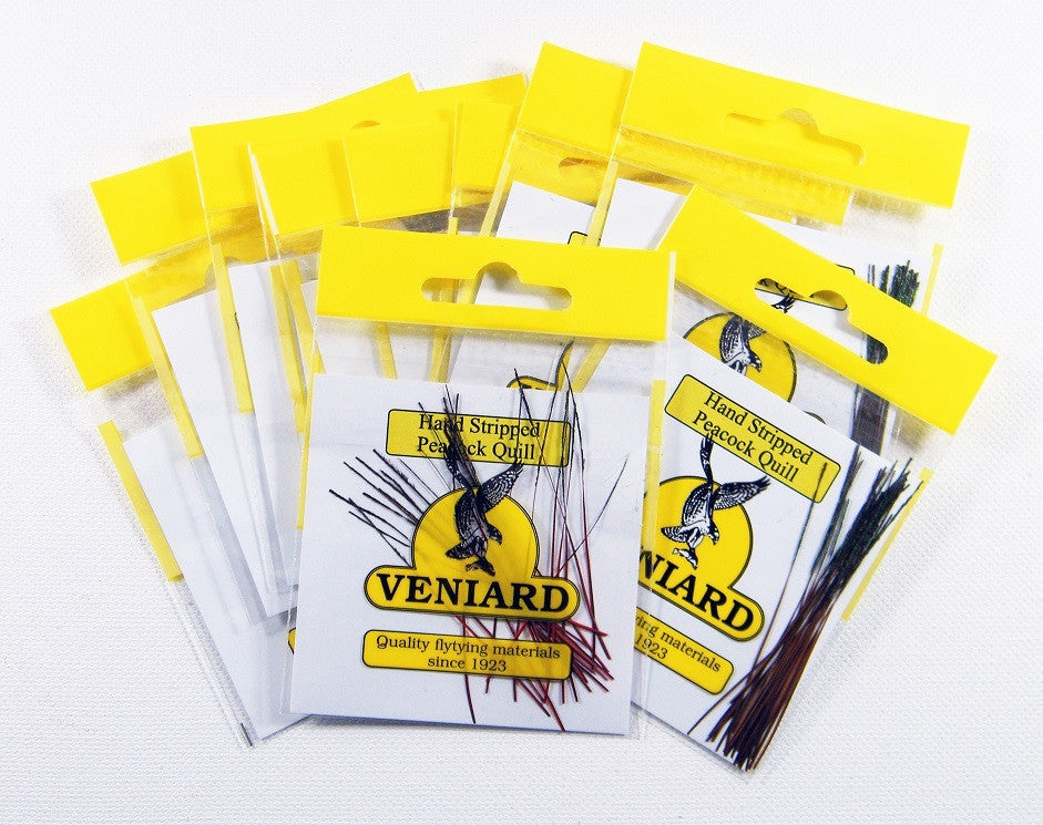 Veniard Hand Stripped Peacock Quills