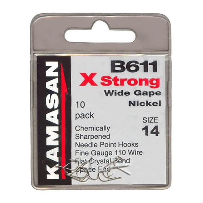 Kamasan B611 - X Strong Wide Gape Nickel Barbed