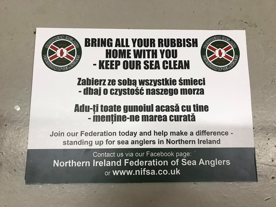 Bring all your rubbish home with you - Keep our sea clean