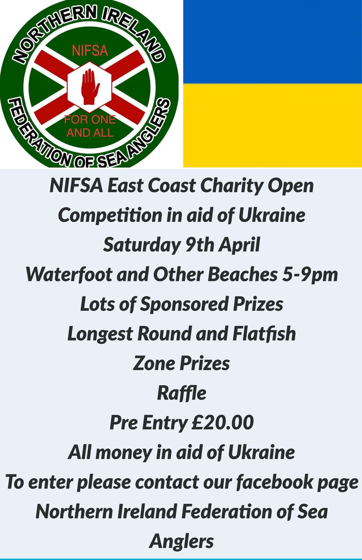 NIFSA are having a charity match with all proceeds going towards causes in Ukraine