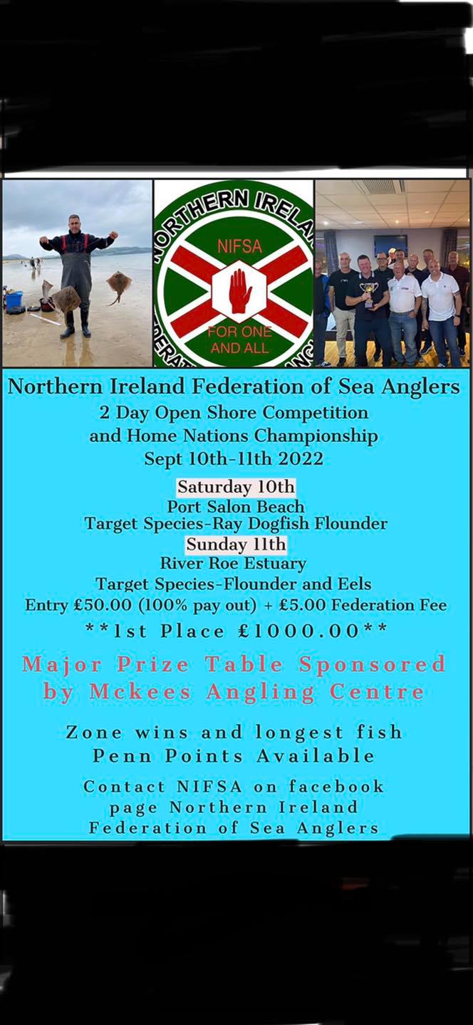 Please enter our 2 Day Shore Angling competition soon to avoid disappointment