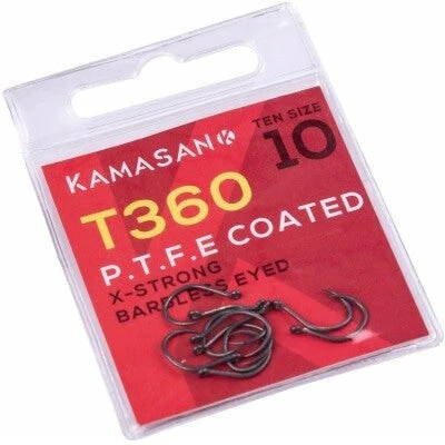 Kamasan T360 PTFE X-Strong Eyed Barbless Circle Hooks