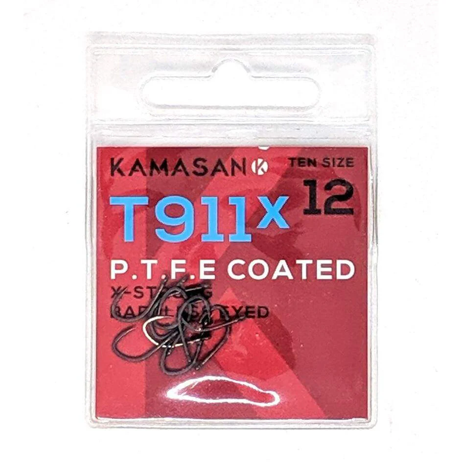 Kamasan T911X PTFE X-Strong Eyed Barbless Hooks