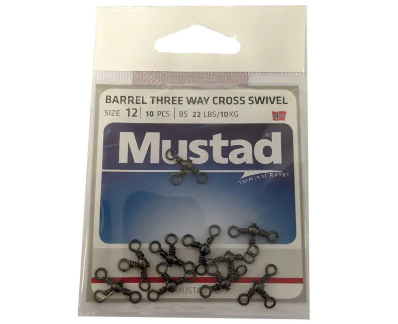 Mustad Barrel Three Way Cross Swivel