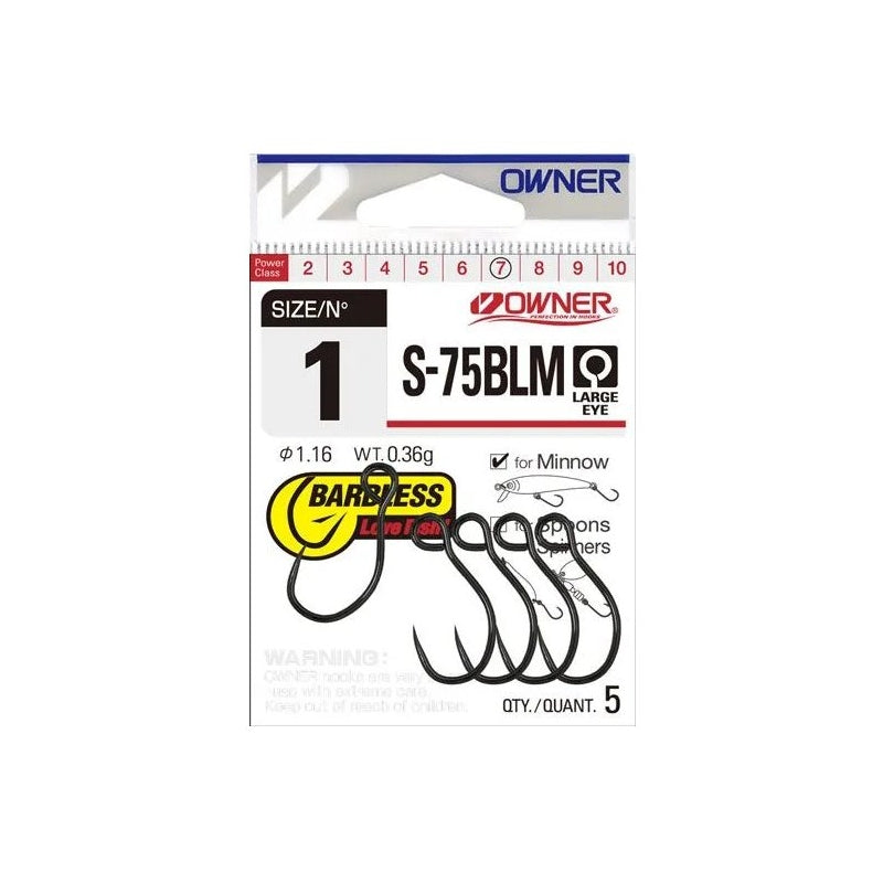 Owner S-75BLM Minnow Single Lure Barbless Hooks