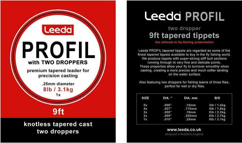 Leeda Profil Tapered Leader with 2 Droppers