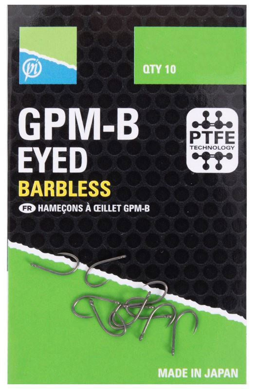 Preston GPM-B Eyed Barbless Hooks