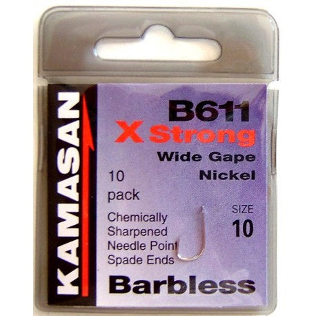 Kamasan B611 - X Strong Wide Gape Nickel Barbless
