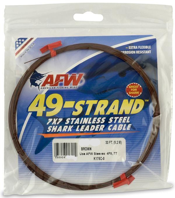 AFW 49 Strand 7x7 Stainless Steel Shark Leader Cable